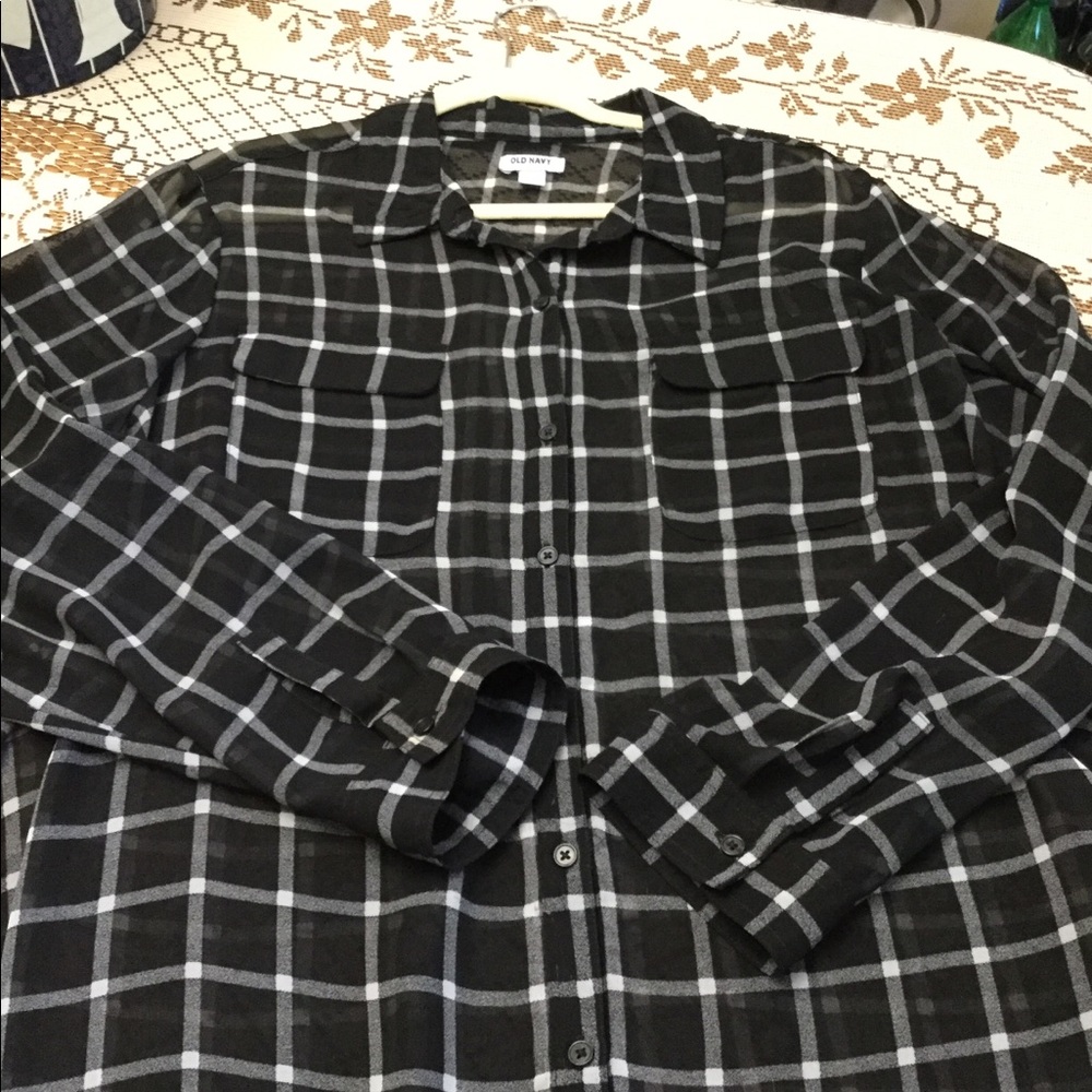 Black & white sheer  top Old Navy